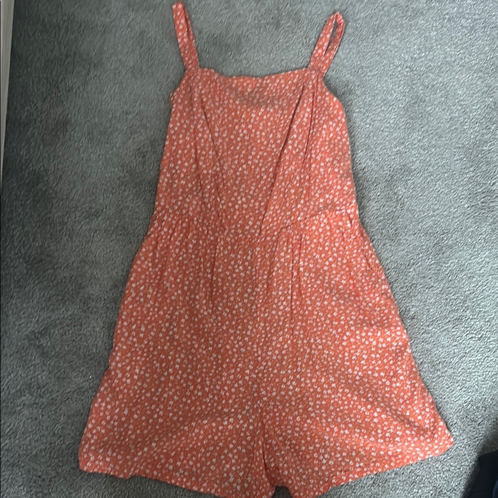 Floral coral Romper